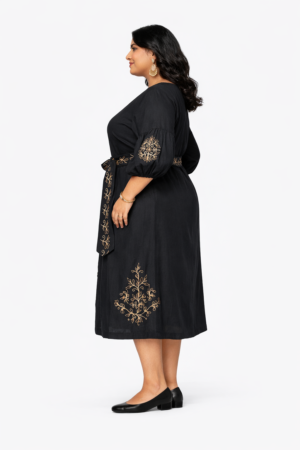 Dark brown -“Jaipur Midi Dress.