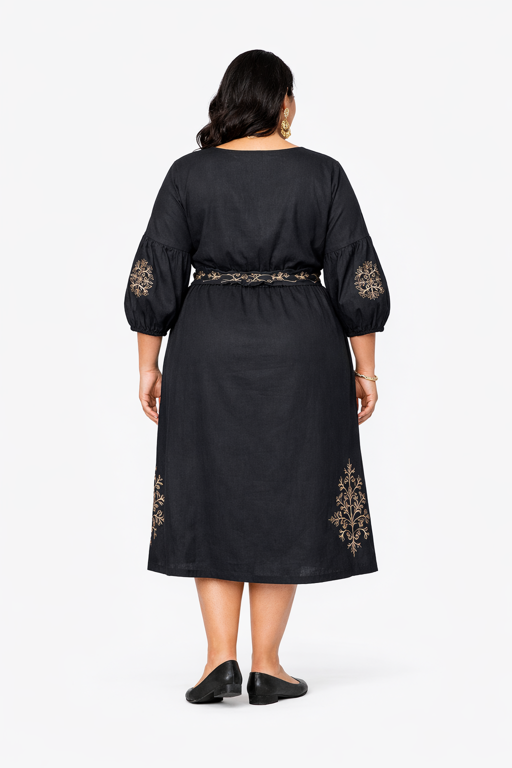 Dark brown -“Jaipur Midi Dress.