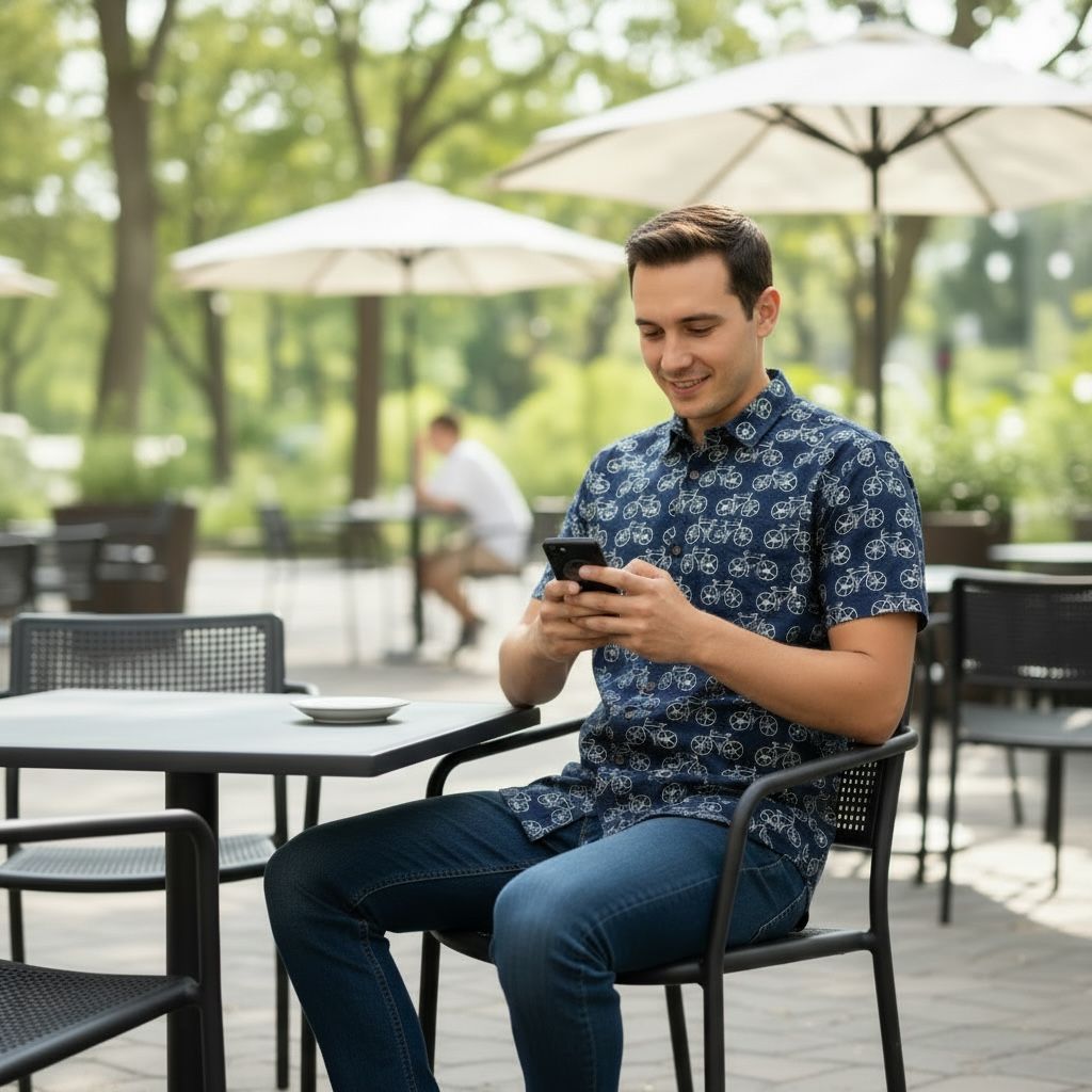 Blue Printed Casual Shirt – Urban & Relaxed Style blue