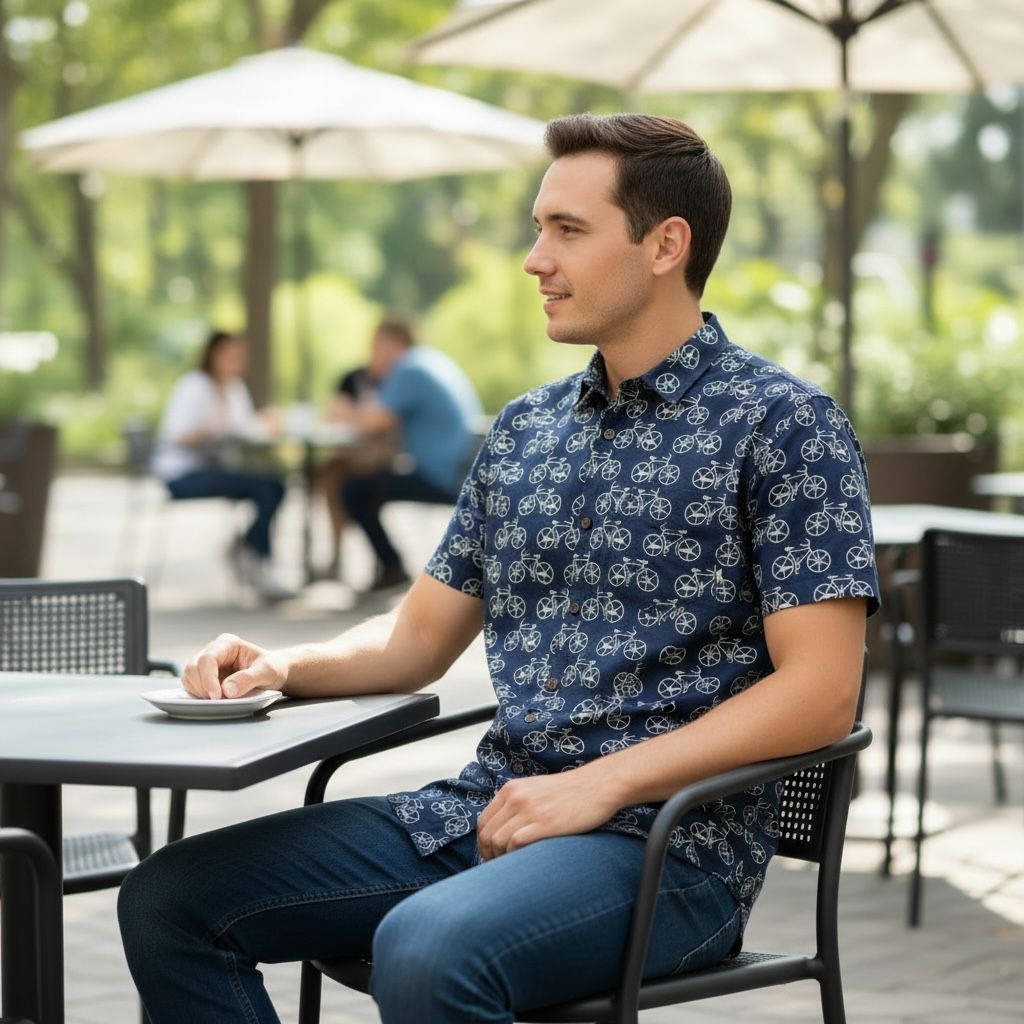 Blue Printed Casual Shirt – Urban & Relaxed Style