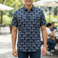 Blue Printed Casual Shirt – Urban & Relaxed Style blue