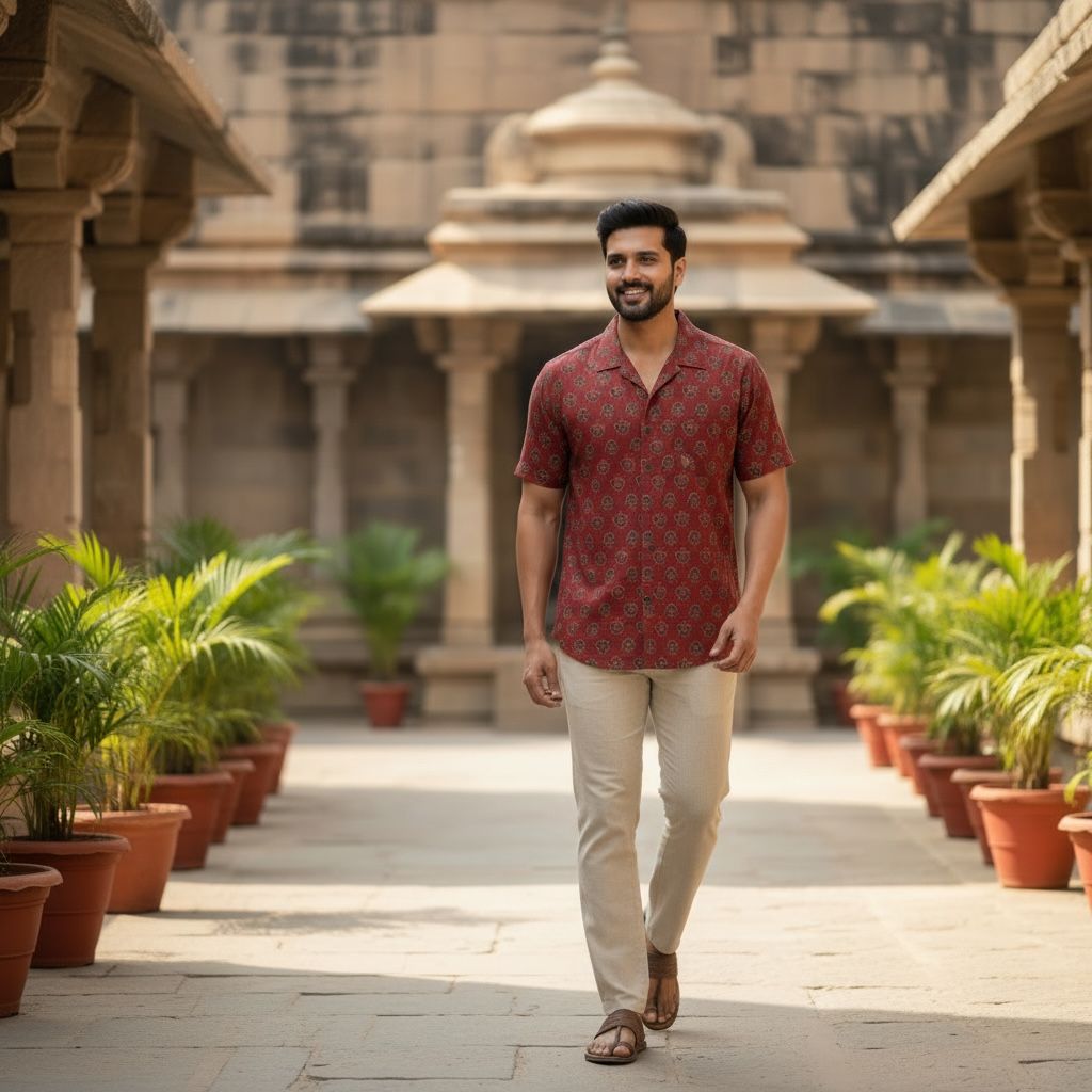 Red Printed Casual Shirt – Urban & Relaxed Style