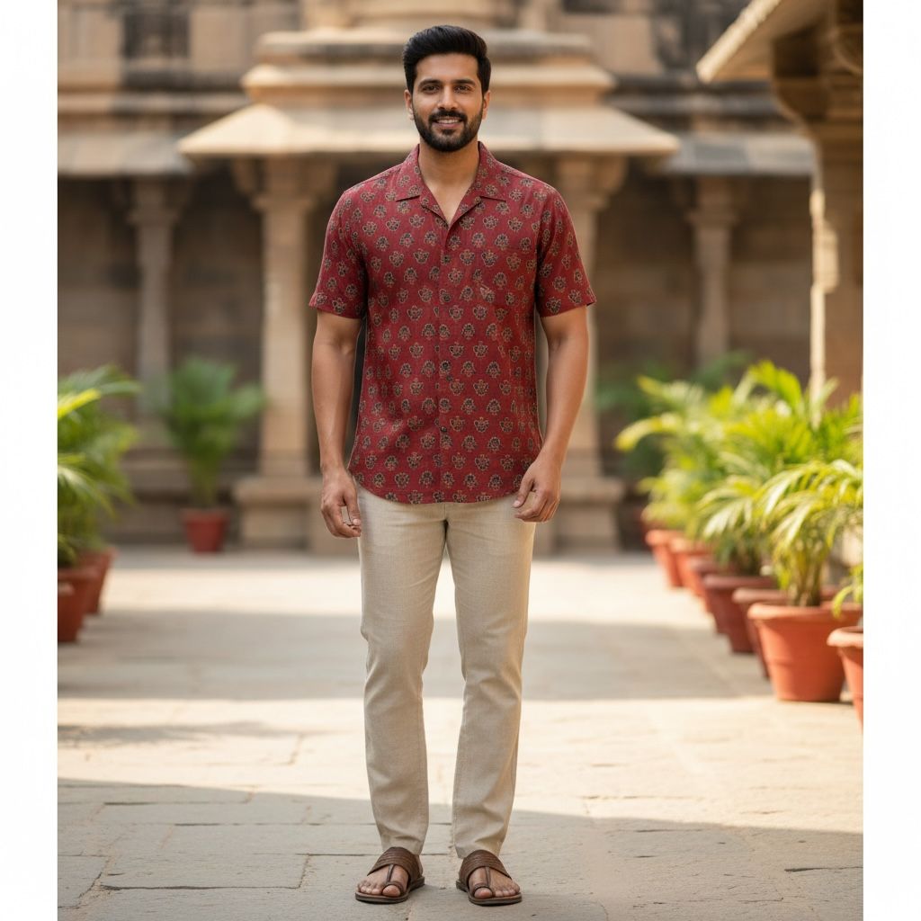 Red Printed Casual Shirt – Urban & Relaxed Style