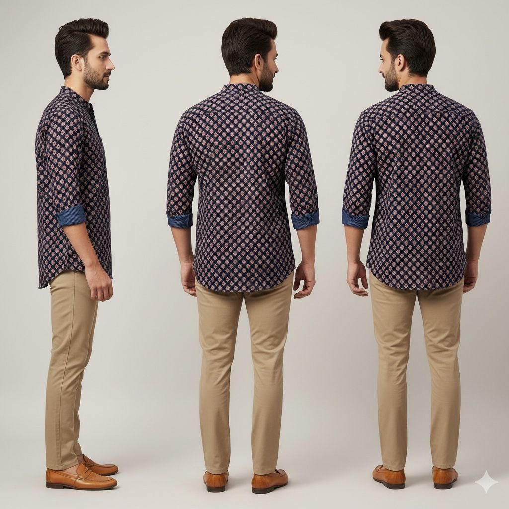Printed Cotton Kurta Shirt – Modern Ethnic Style