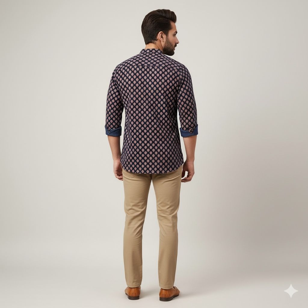 Printed Cotton Kurta Shirt – Modern Ethnic Style