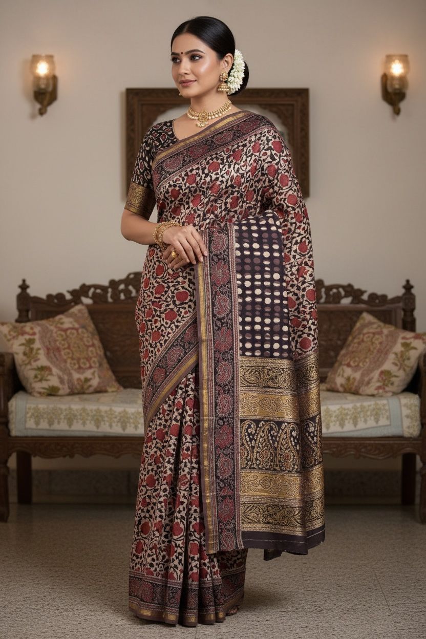 Chanderi Cotton Silk Printed Saree