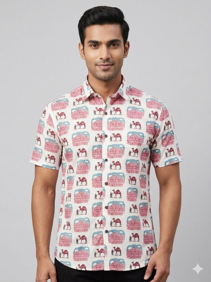 White Printed Casual Shirt – Urban & Relaxed Style