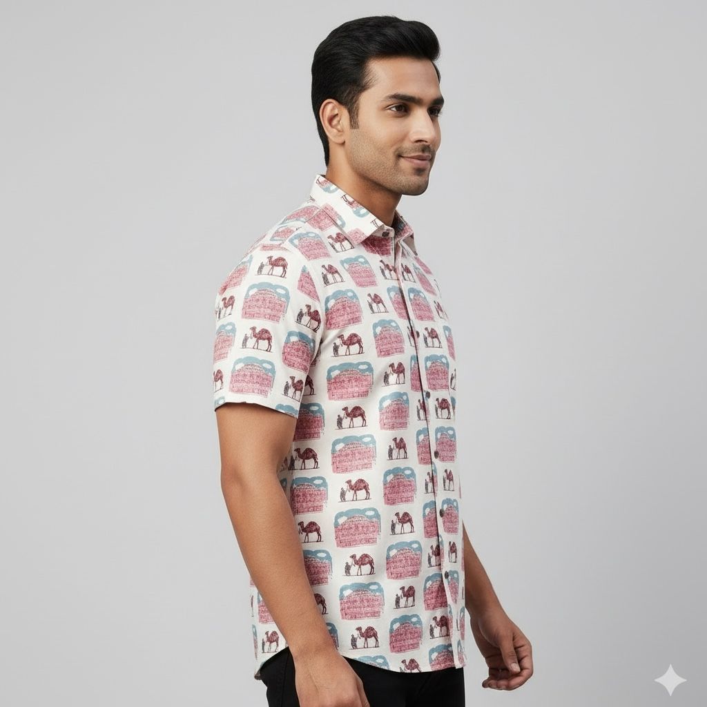 White Printed Casual Shirt – Urban & Relaxed Style