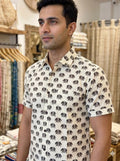 Beige Printed Casual Shirt – Urban & Relaxed Style