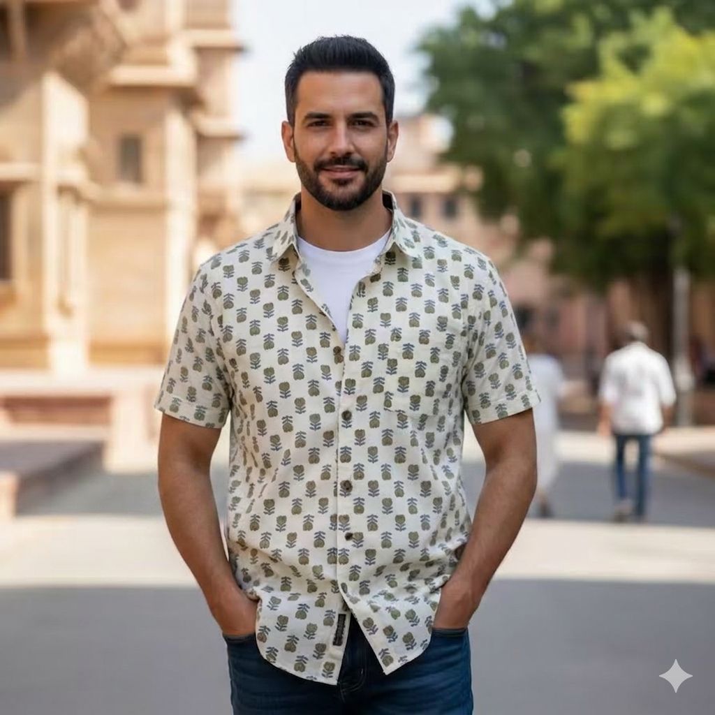 White Printed Casual Shirt – Urban & Relaxed Style