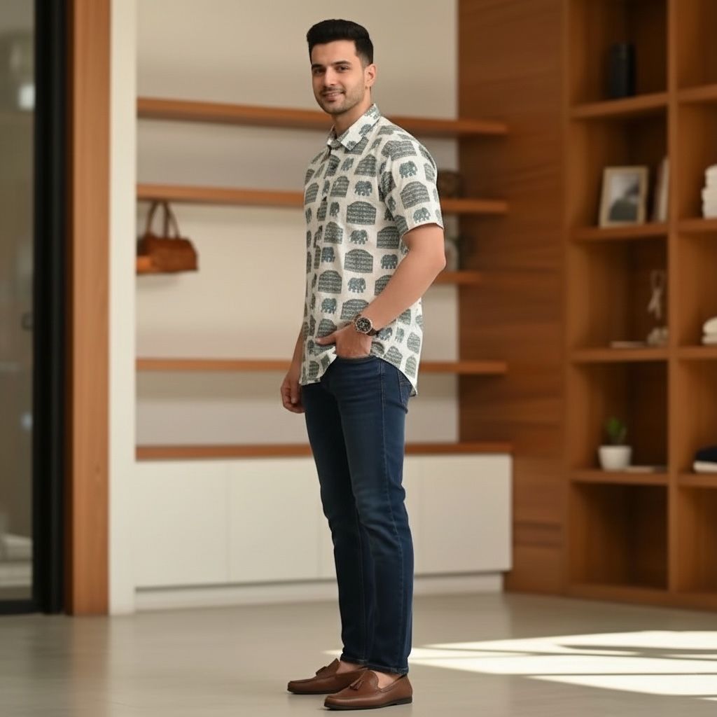 White Printed Casual Shirt – Urban & Relaxed Style