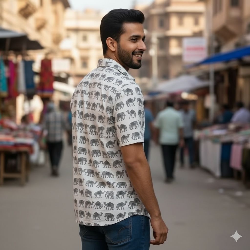 White Printed Casual Shirt – Urban & Relaxed Style