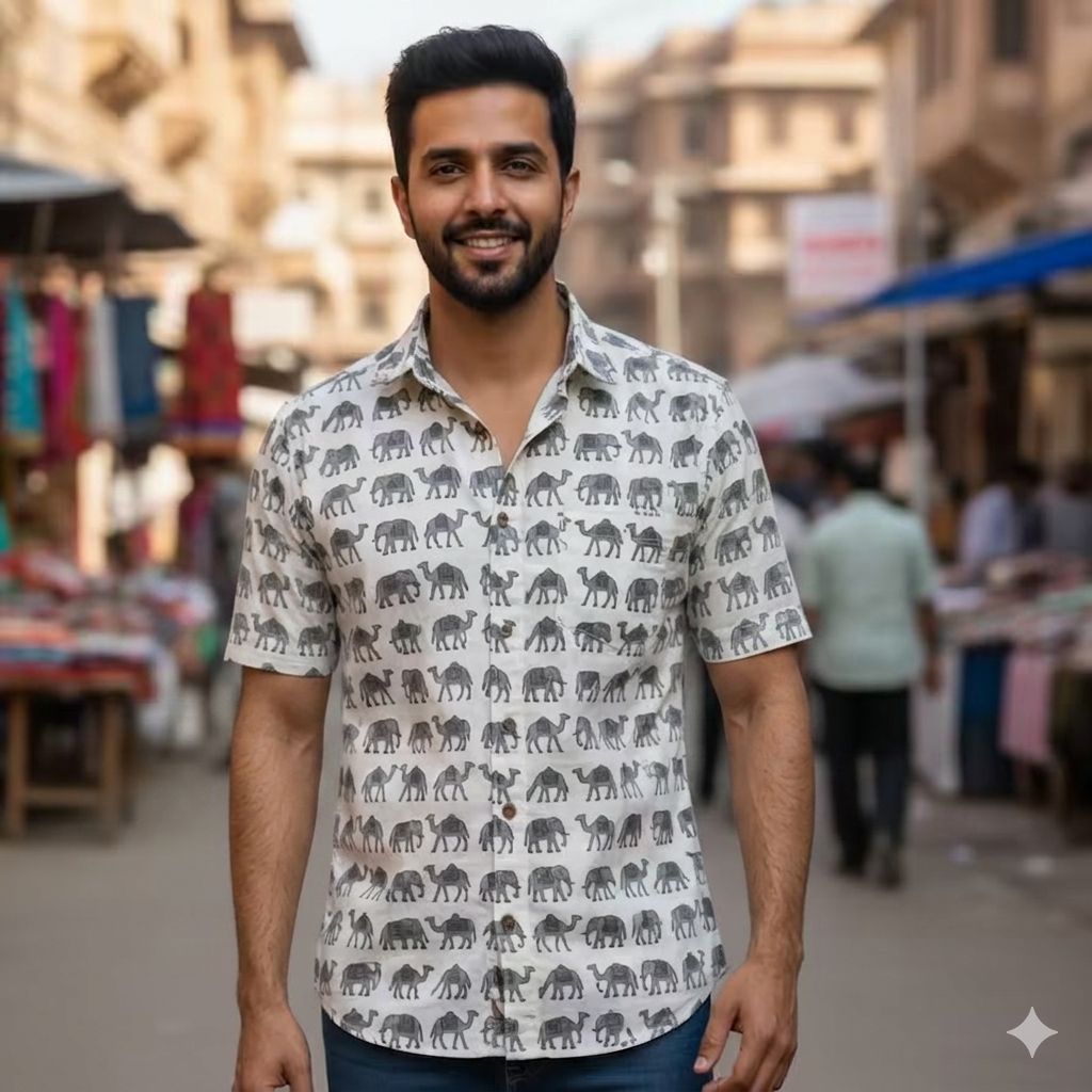 White Printed Casual Shirt – Urban & Relaxed Style