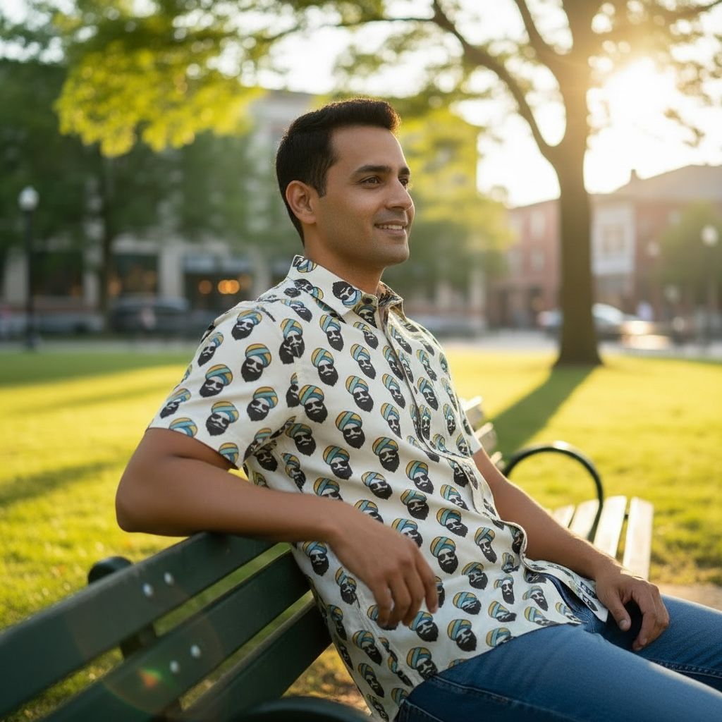 White Printed Casual Shirt – Urban & Relaxed Style