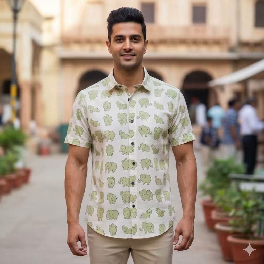 White Printed Casual Shirt – Urban & Relaxed Style