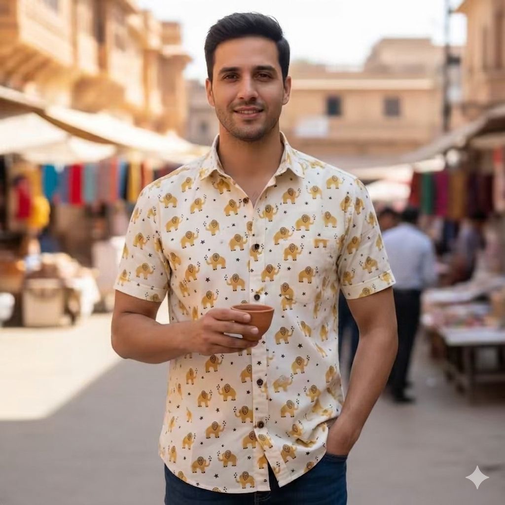 White Printed Casual Shirt – Urban & Relaxed Style