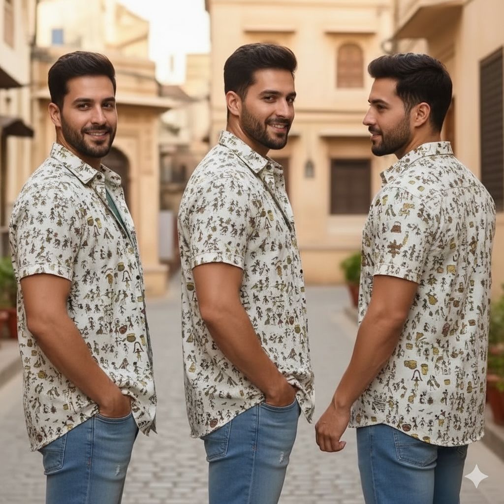 White Printed Casual Shirt – Urban & Relaxed Style