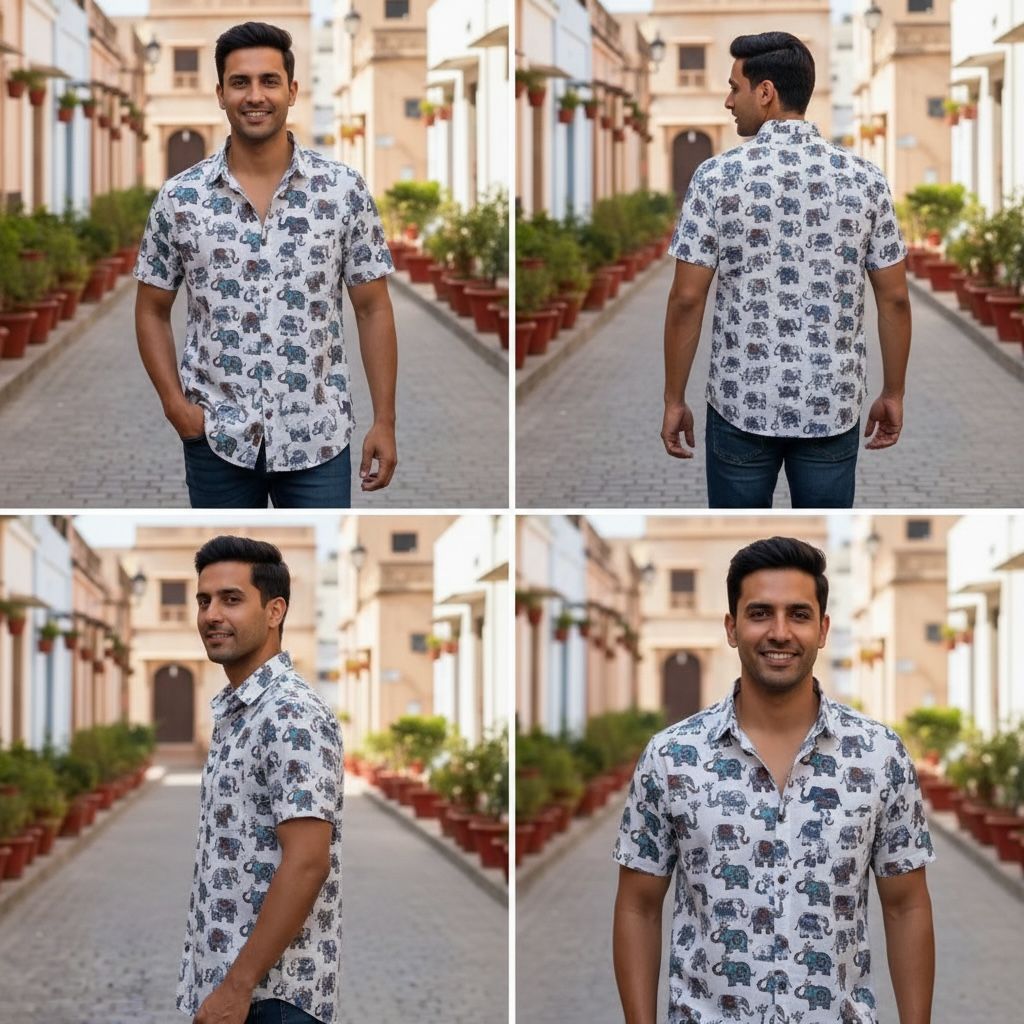 White Printed Casual Shirt – Urban & Relaxed Style