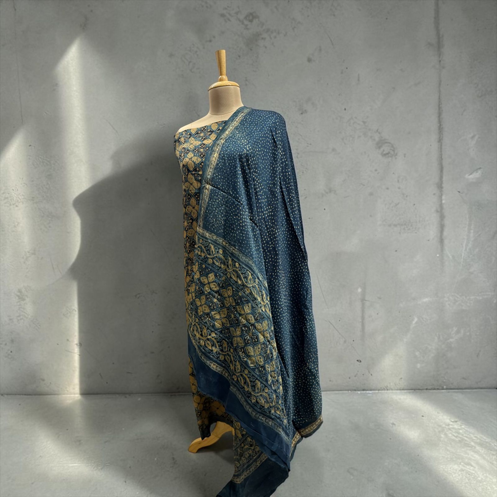 Modal Silk Suit Fabric with Printed Dupatta (Upper + Dupatta Only)