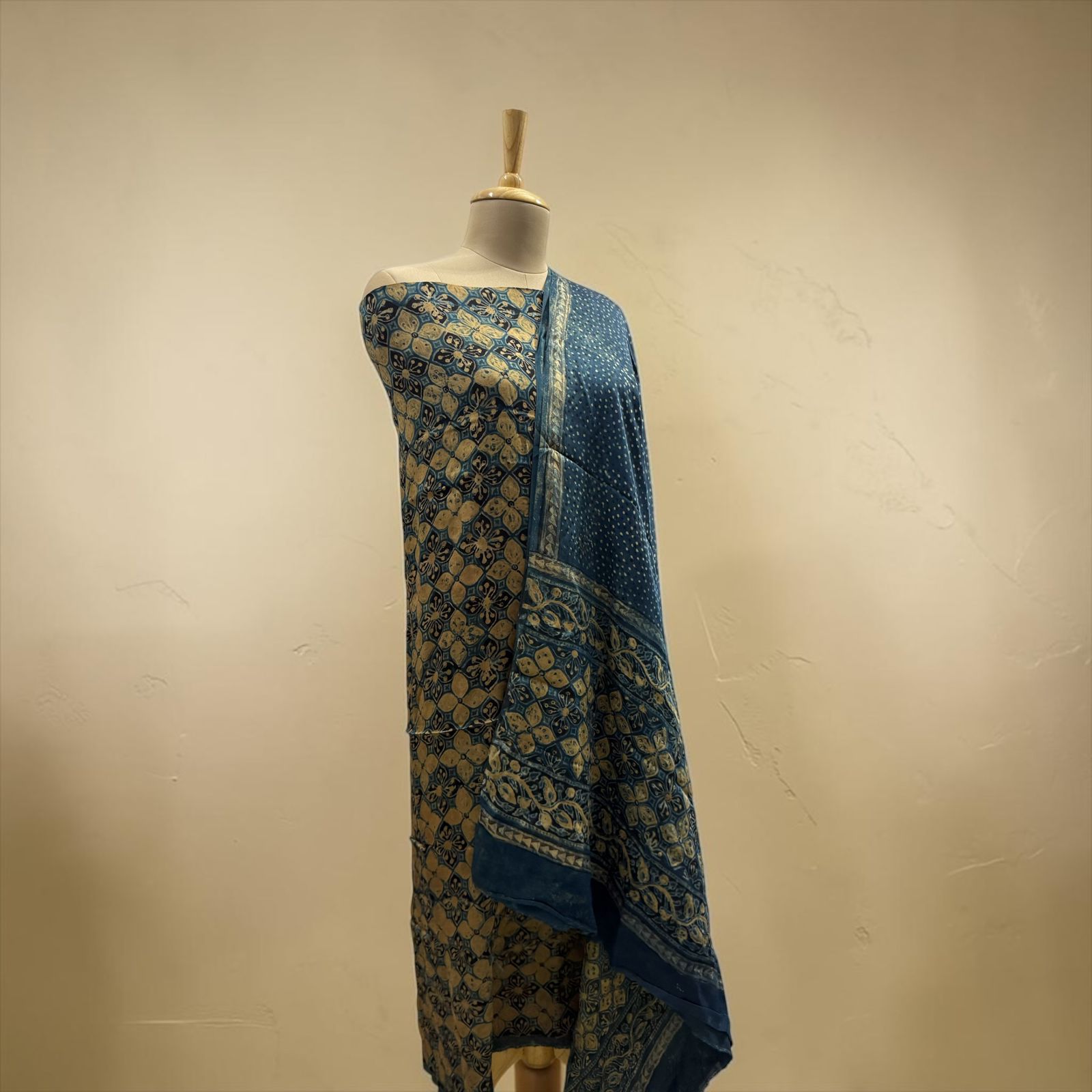 Modal Silk Suit Fabric with Printed Dupatta (Upper + Dupatta Only)