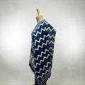 Premium cotton silk Blue Lehriya Printed dupatta.