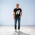 Black Signature N Logo Print Cotton T‑Shirt
