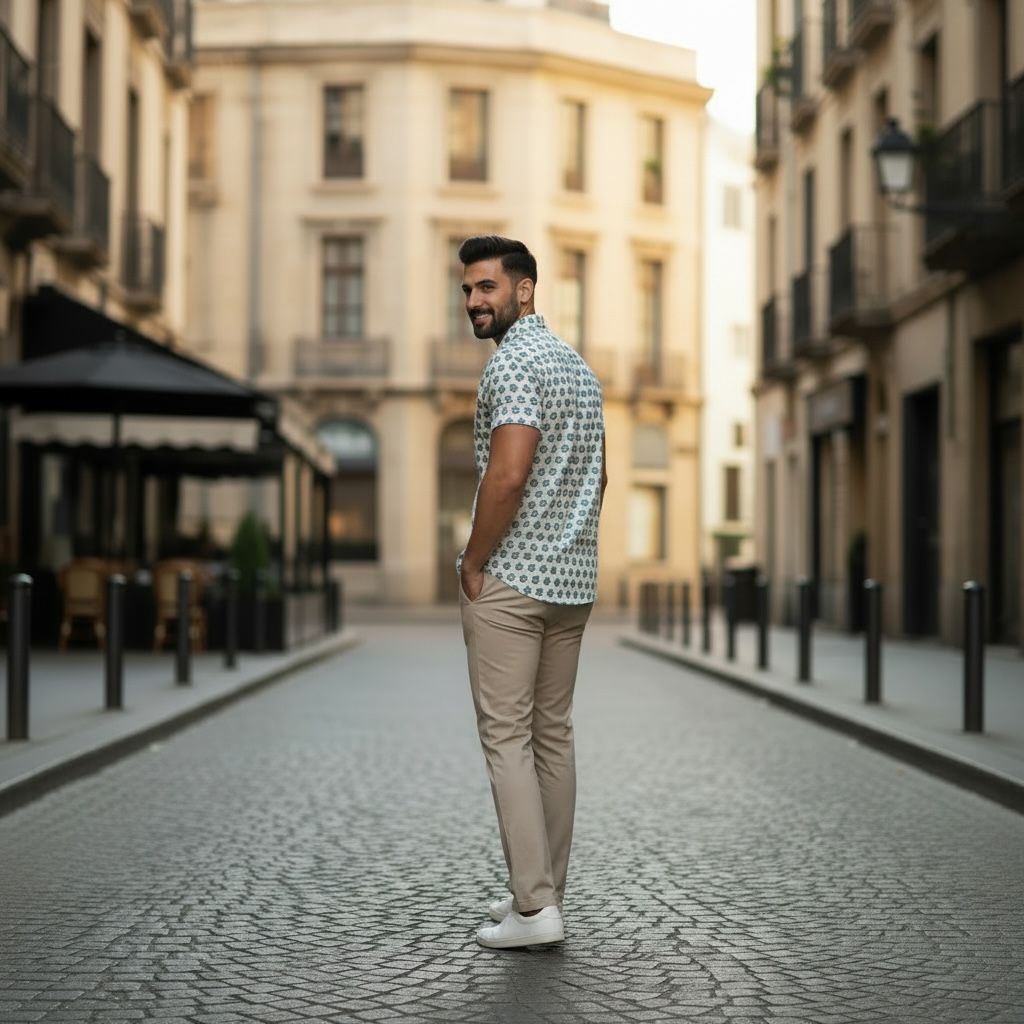Blue Printed Casual Shirt – Urban & Relaxed Style White