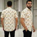Beige Printed Casual Shirt – Urban & Relaxed Style