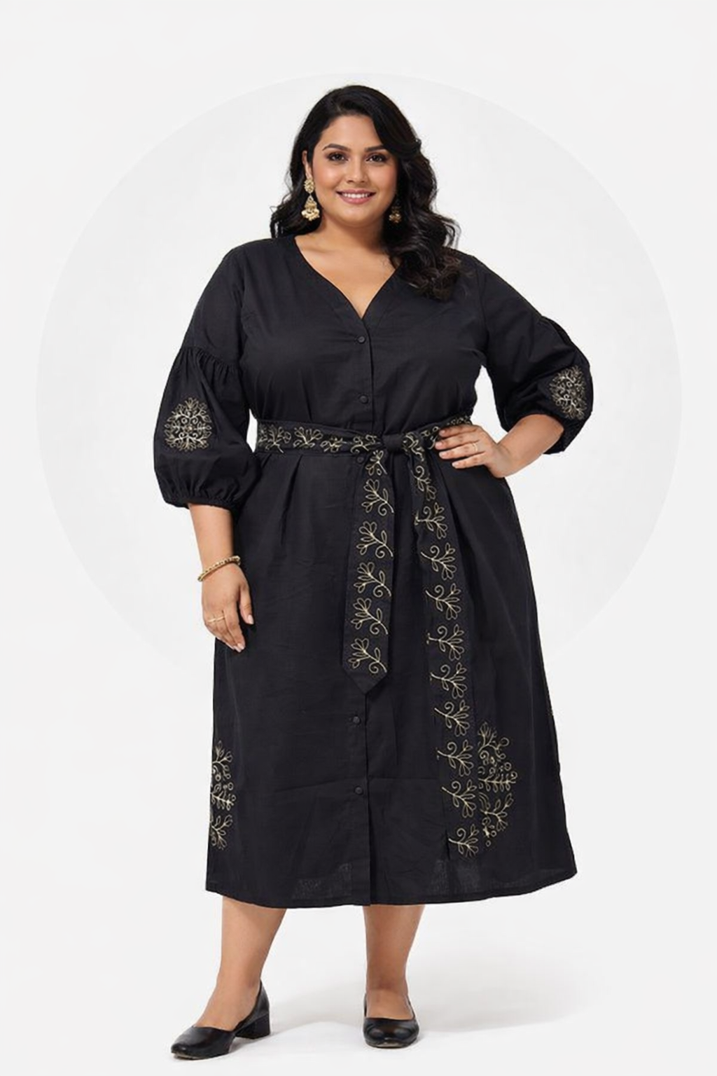 Dark brown -“Jaipur Midi Dress.